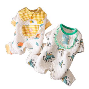 小狗狗衣服纯棉秋冬装泰迪比熊雪纳瑞小型犬冬季宠物四脚护肚睡衣