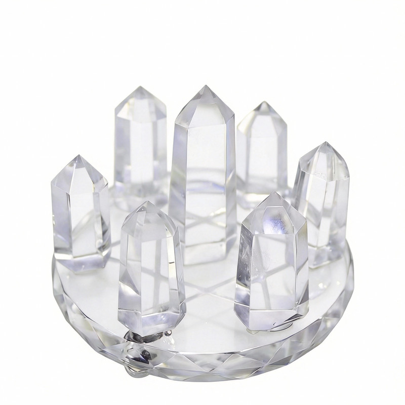 天然白水晶能量柱家居工艺品