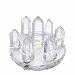 天然白水晶能量柱家居工艺品