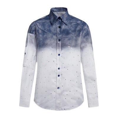 明星同款男水墨渐变短袖衬衫