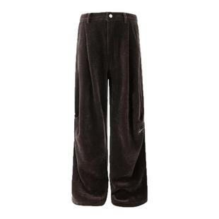 BJHG不计后果新款雪尼尔休闲裤子男款春季光泽感宽松直筒运动卫裤