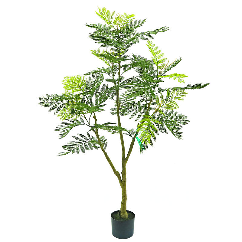 假绿植蓝花楹室内高端轻奢装饰摆件高品质仿生绿色植物落地盆栽树