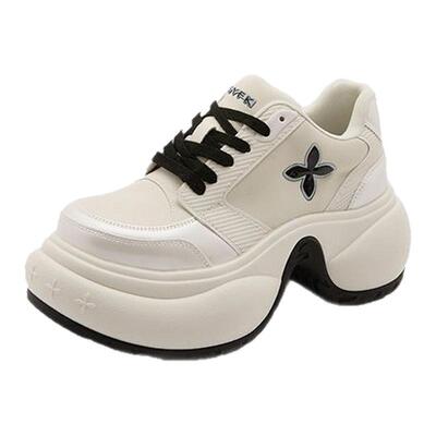 赵露思同款厚底鞋增高8cm涟漪松糕十字花老爹鞋女2025运动鞋女潮