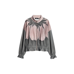 【棉】Desigual女式外套26秋冬新品阿普瑞风花卉立领开衫上衣