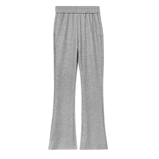 加绒喇叭裤女2025新款秋冬高腰显瘦低腰加厚直筒运动针织微喇卫裤