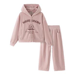 【商场同款】巴拉巴拉女童套装儿童长袖2件套2025新款秋装天鹅绒