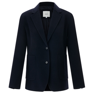 【商场同款】Hazzys哈吉斯秋季女时尚休闲纯色羊毛单西潮