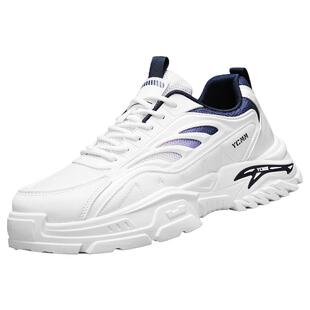 男鞋春季2026新款夏季透气网面运动学生休闲增高白色百搭老爹潮鞋