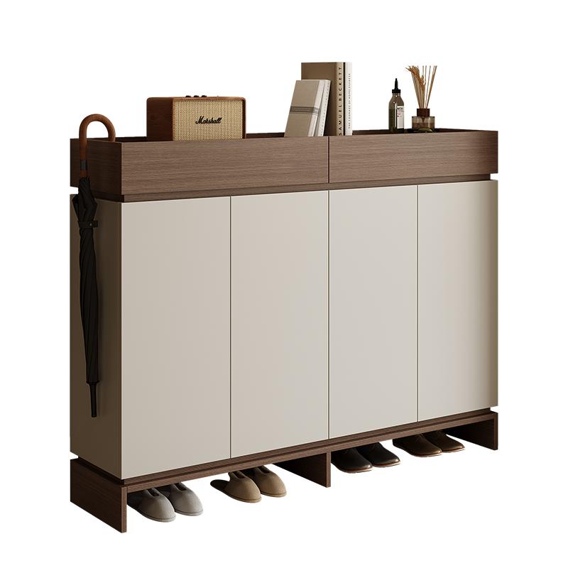 入户鞋柜家用门口室内靠墙新款2025大容量可定制多层实木储物鞋架