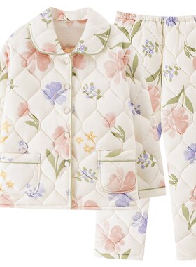 芬腾正品冬季女夹棉加厚家居服
