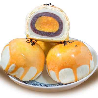 网红红豆雪媚娘麻薯蛋黄酥6枚