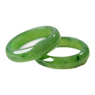 玉戒指女东海水晶玛瑙翡翠碧玉素圈指环绿色和田玉石情侣对戒尾戒