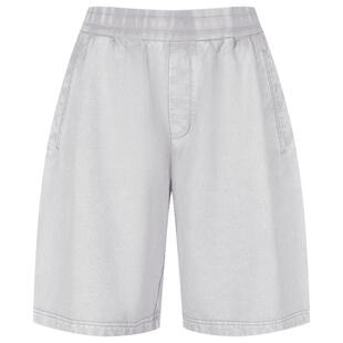 速写男装春夏新款男士裤子棉质松紧腰中短裤宽松直筒裤复古水洗