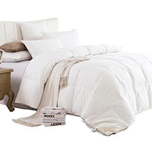 鸿润家纺子母被四季通用70%白鸭绒全棉磨毛学生羽绒被冬春秋夏被