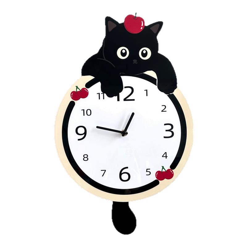 可爱猫咪摇摆挂钟家居饰品