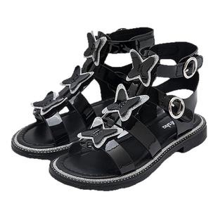 笛莎童鞋儿童公主风鞋子2025夏季新款女童软底时装表演鞋罗马凉鞋