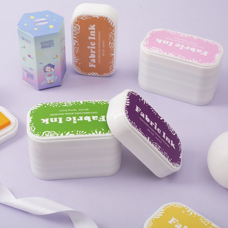 BD布用印台大盒复古帐多用剪贴印台好章橡皮海绵细节彩色印泥手