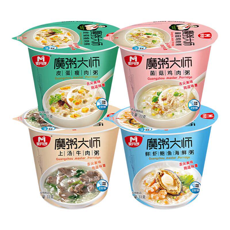 早餐速食冻干粥皮蛋瘦肉海鲜粥懒人冲泡即食营养代餐方便早饭食品