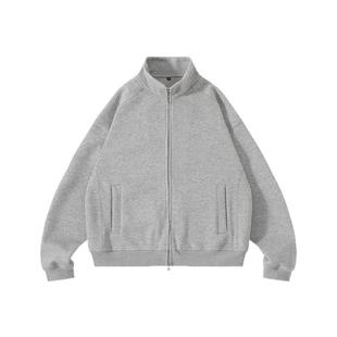 420g重磅短款立领卫衣开衫男生春秋季2025新款上衣外套休闲宽松