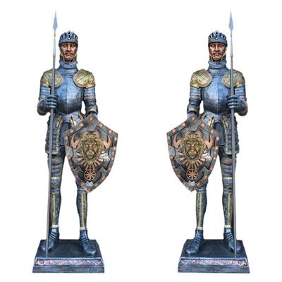 中世纪复古雕塑武士盔甲模型酒吧