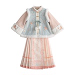 汉服女童2025新款冬季马面裙唐套装女孩新中式国风加厚儿童拜年服