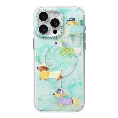 穿衣服的腊肠狗磁吸iPhone手机壳