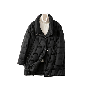 紫米衣坊羽绒服女款冬季中长款90白鸭绒一手长宽松显瘦保暖外套