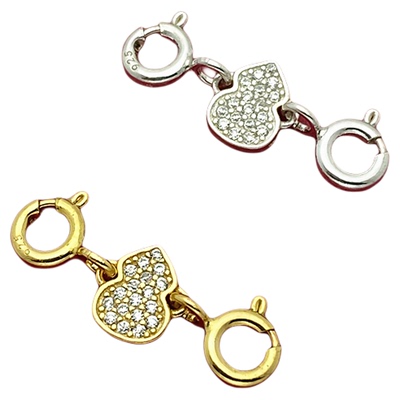 s925纯银葫芦双扣项链连接扣子