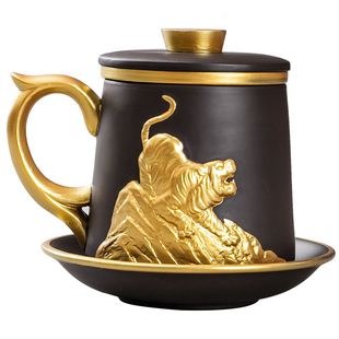 宜兴紫砂杯十二生肖茶杯个人专用杯男大容量带盖泡茶杯定制办公杯