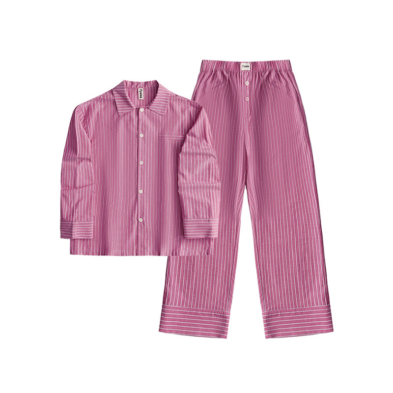 fysea野莓色条纹纯棉家居服