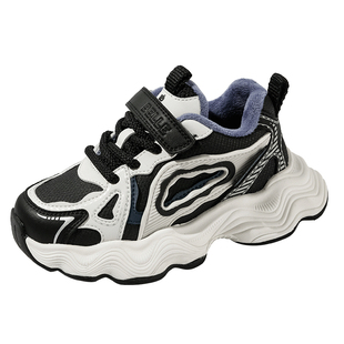 百丽童鞋男女童时尚百搭老爹鞋冬季加绒保暖儿童运动鞋软底休闲鞋