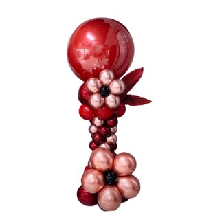 宝石红气球立柱企业公司年会周年庆乔迁婚礼布置宁波气球派对装饰