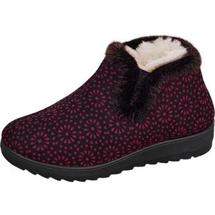 老人棉鞋女冬加绒加厚羊毛休闲老北京布鞋老太太妈妈保暖奶奶棉靴