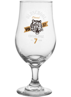 原创复古Tiger虎头玻璃高脚杯