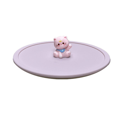 新品12cm10cm可爱卡通猫咪马克杯盖食品级硅胶陶瓷玻璃杯盖子单卖