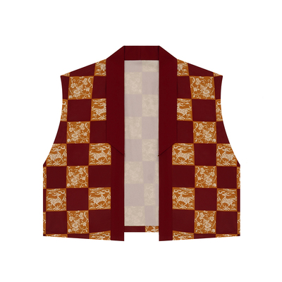 织造司[夏炽]原创唐制汉元素汉服改良翻领挖肩唐褙子松紧腰八破裙