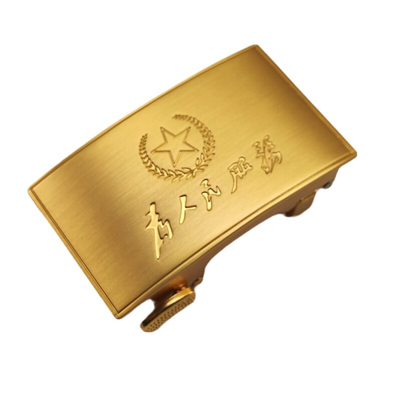 皮带扣头男自动扣内穿款定制刻字五角星腰带扣军迷为人民服务logo