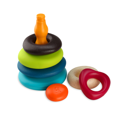 比乐叠叠乐婴幼儿套圈玩具软积木