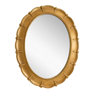 奢华宫廷风复古浴室镜法式椭圆高级化妆镜玄关壁炉艺术壁挂装饰镜