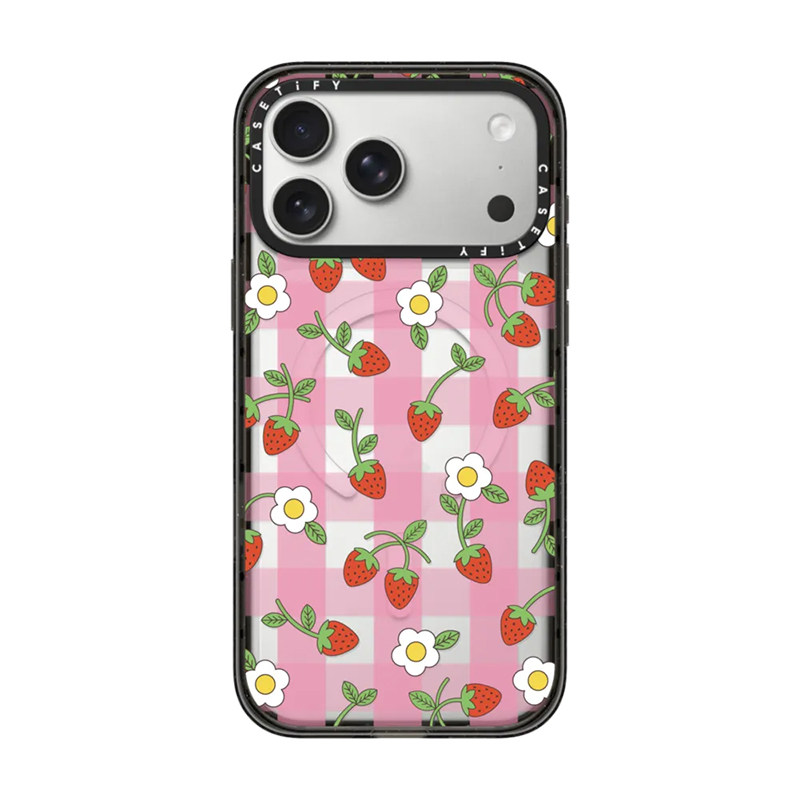 CASETiFY草莓格子花纹小众手机壳