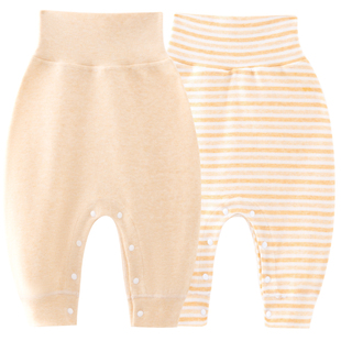 婴儿裤子宝宝高腰裤秋冬打底大屁屁裤护肚按扣开裆pp长裤保暖秋裤