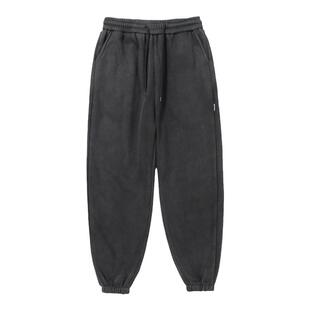 YorkZoom经典卫裤灰色休闲百搭宽松直筒长裤秋冬加绒运动束脚裤
