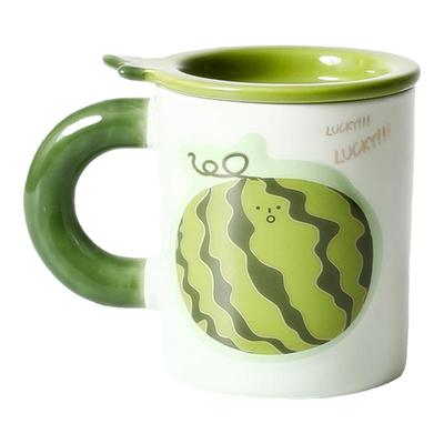 创意手绘水果马克杯带盖夏季ins