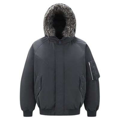 森马三防飞行员外套连帽羽绒服男