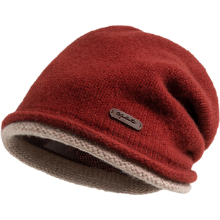 疯帽子 纯羊毛韩版冷帽 毛线帽子女秋冬保暖包头堆堆帽逛街针织帽