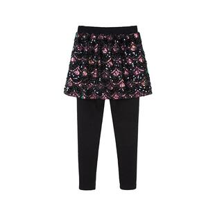 富罗迷女童一体裙裤2025秋冬季新款好看洋气加厚女孩黑色打底裤裙