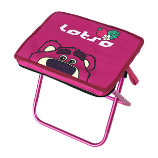 迪士尼便携式户外露营凳子笔袋小马扎高铁火车排队可折叠凳草莓熊