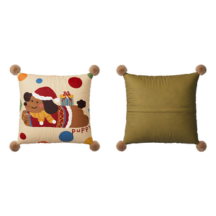 御尚居圣诞红色喜庆抱枕客厅沙发靠垫儿童靠枕腰枕套不含芯可定制