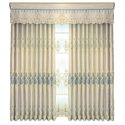 布澜客厅绣花高档遮光欧式窗帘