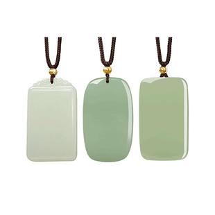 涵韵珠宝和田玉吊坠无事牌男款玉佩玉石挂件项链车挂免费刻字